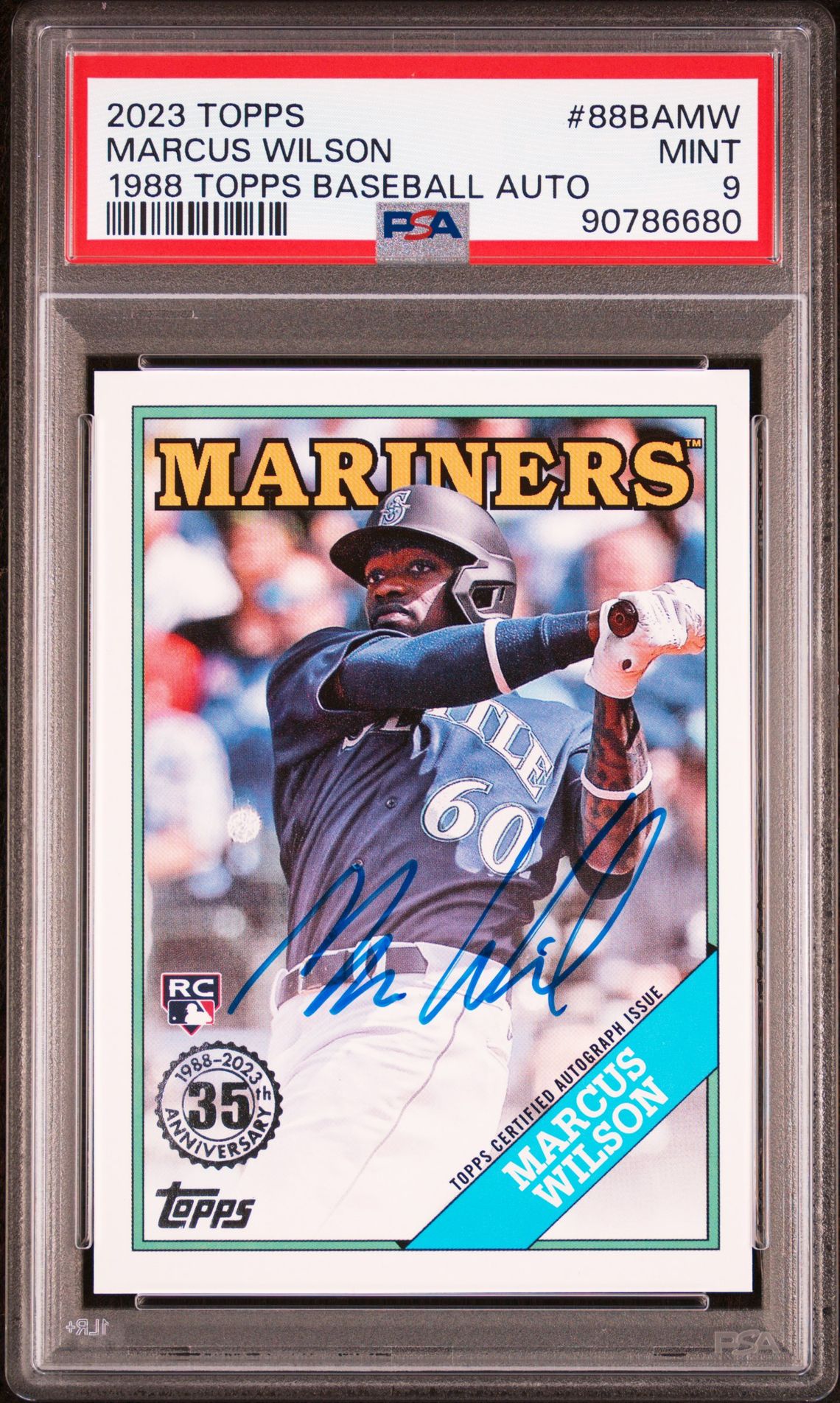 2023 Topps 1988 Topps Baseball Autographs Marcus Wilson #88Bamw (1988 Topps Baseball Auto) Mint 9 front