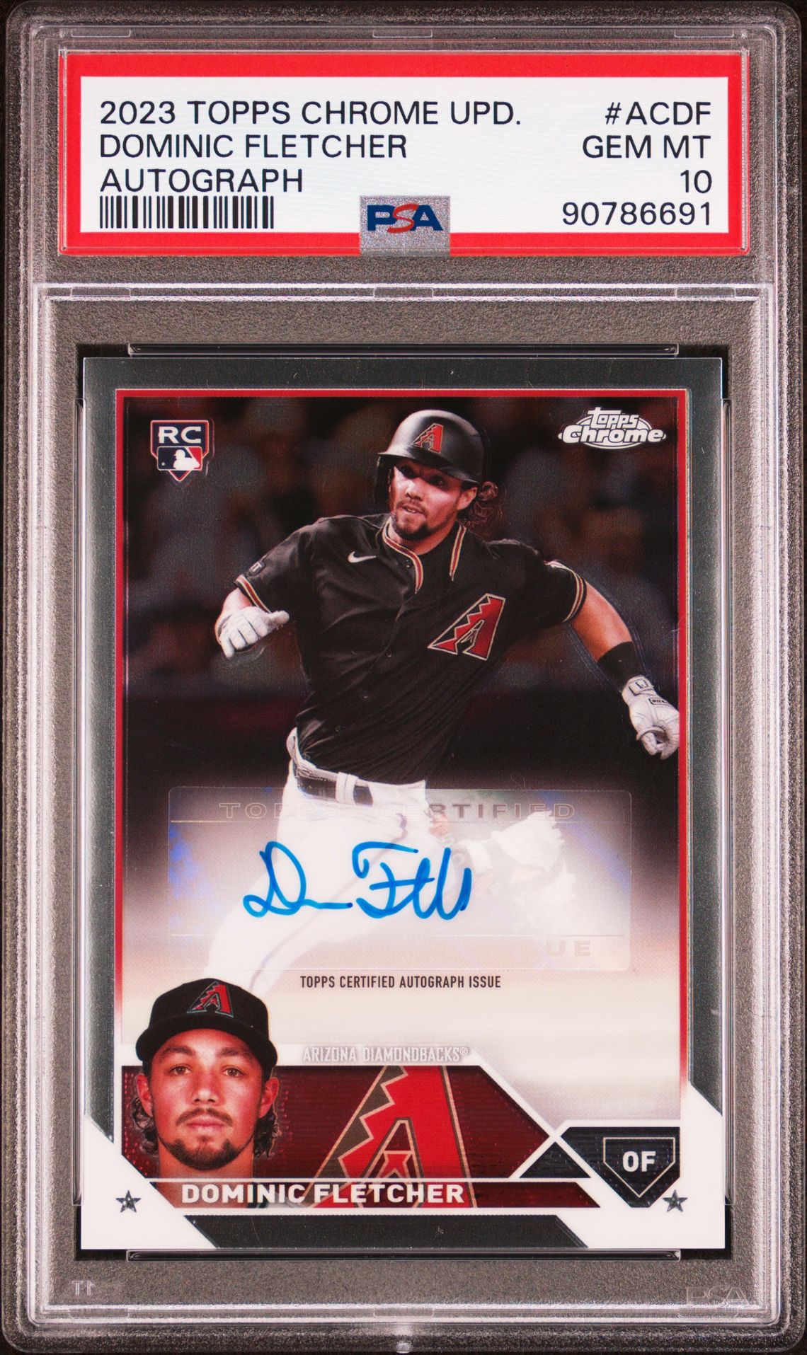 2023 Topps Chrome Update Autograph Dominic Fletcher #Acdf (Autograph) Gem Mt 10 front