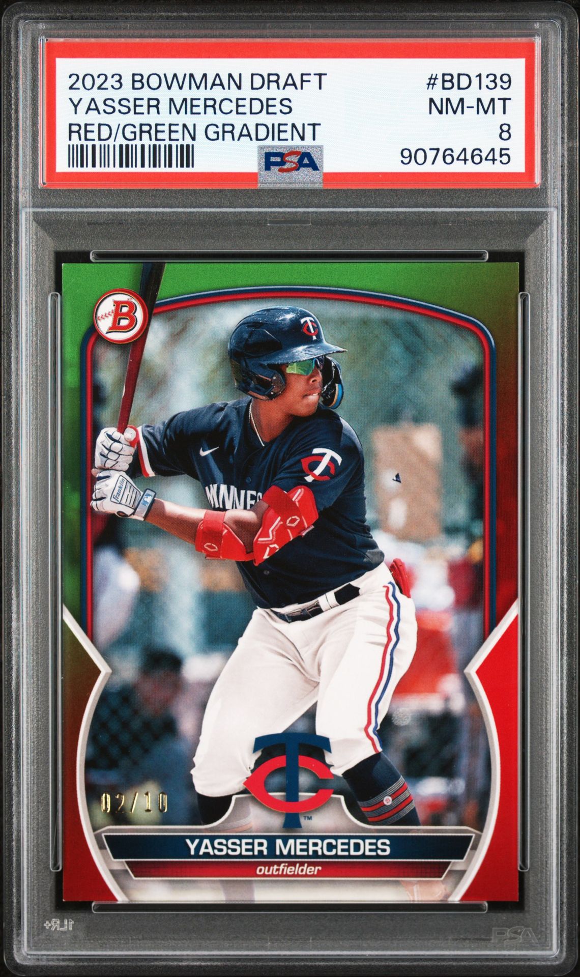 2023 Bowman BOWMAN DRAFT RED/GREEN GRADIENT #BD139 Yasser Mercedes front