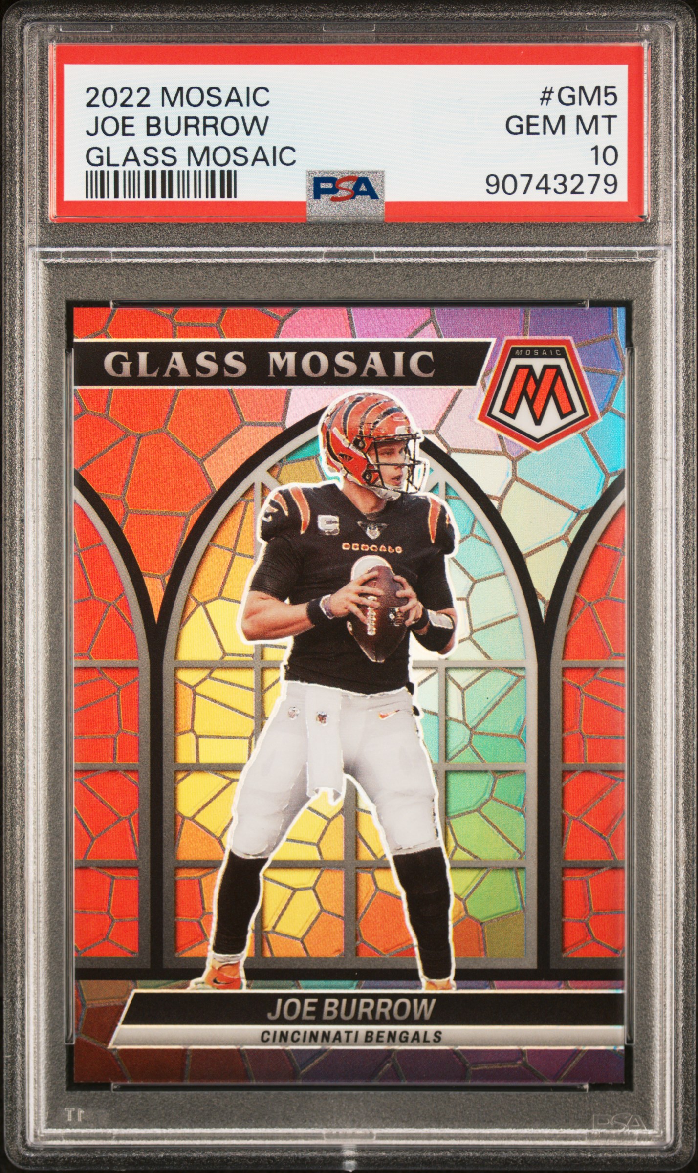 2022 Panini Mosaic Glass Mosaic Joe Burrow #Gm5 (Glass Mosaic) Gem Mt 10 back