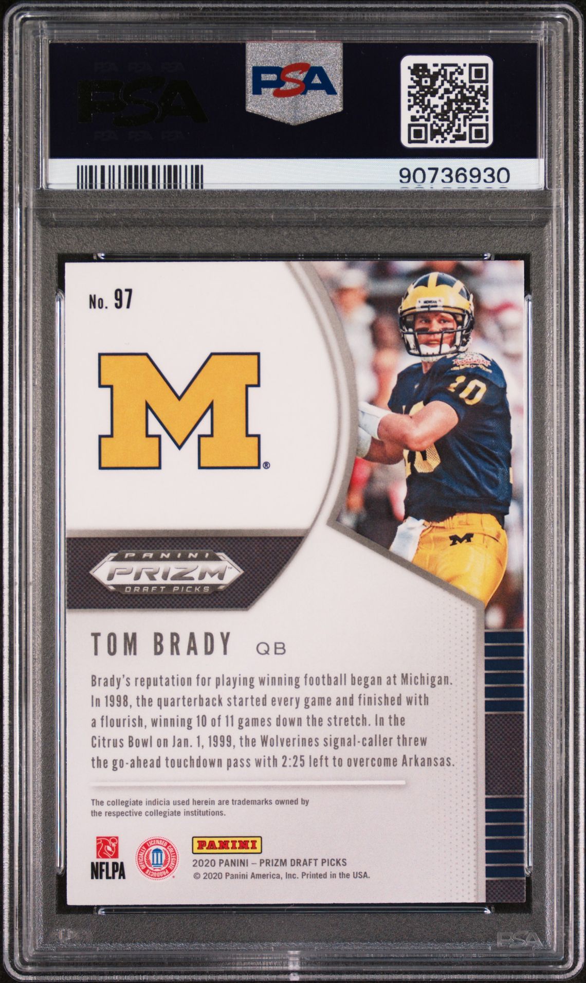 2020 Panini Prizm Draft Picks Tom Brady #97 Nm-Mt 8 back
