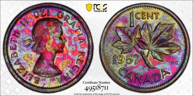 1957 1C MS63RB