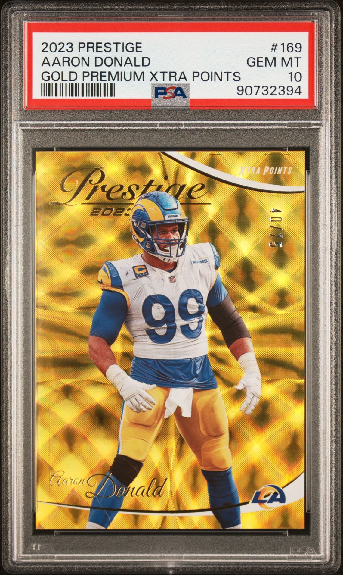 2023 Panini PANINI PRESTIGE GOLD PREMIUM XTRA POINTS #169 Aaron Donald front