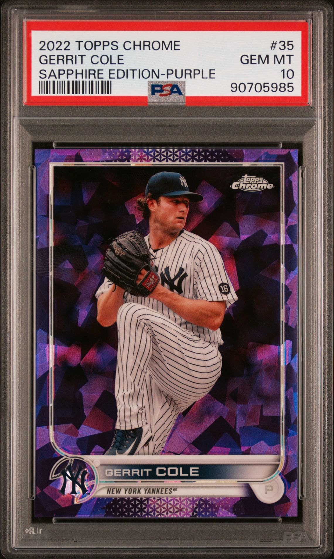 2022 Topps TOPPS CHROME SAPPHIRE EDITION PURPLE #35 Gerrit Cole front