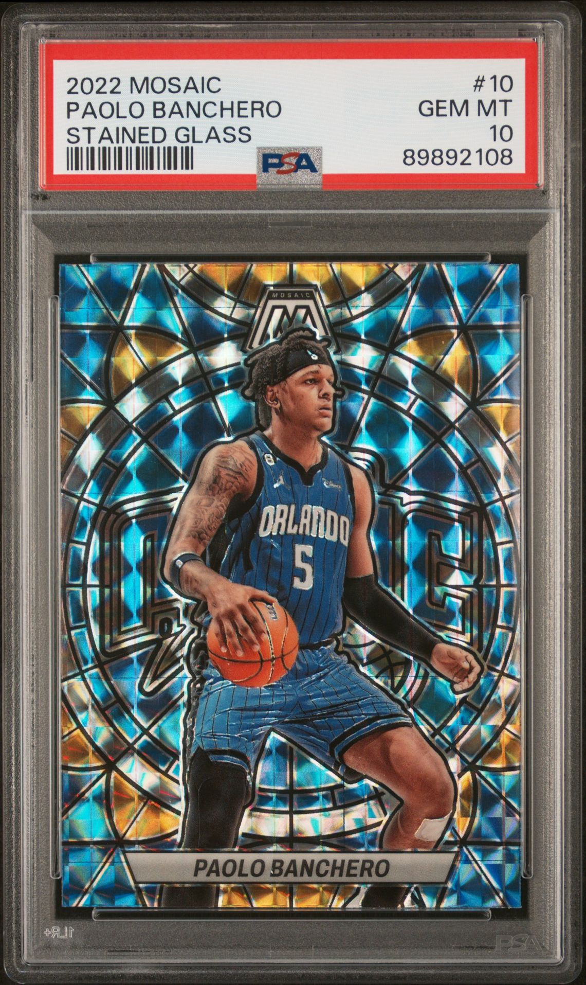 2022 Panini PANINI MOSAIC STAINED GLASS #10 Paolo Banchero front