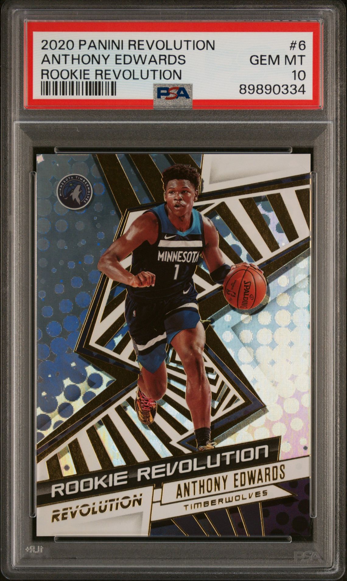 2020 Panini Revolution Rookie Revolution Anthony Edwards #6 (Rookie Revolution) Gem Mt 10 front