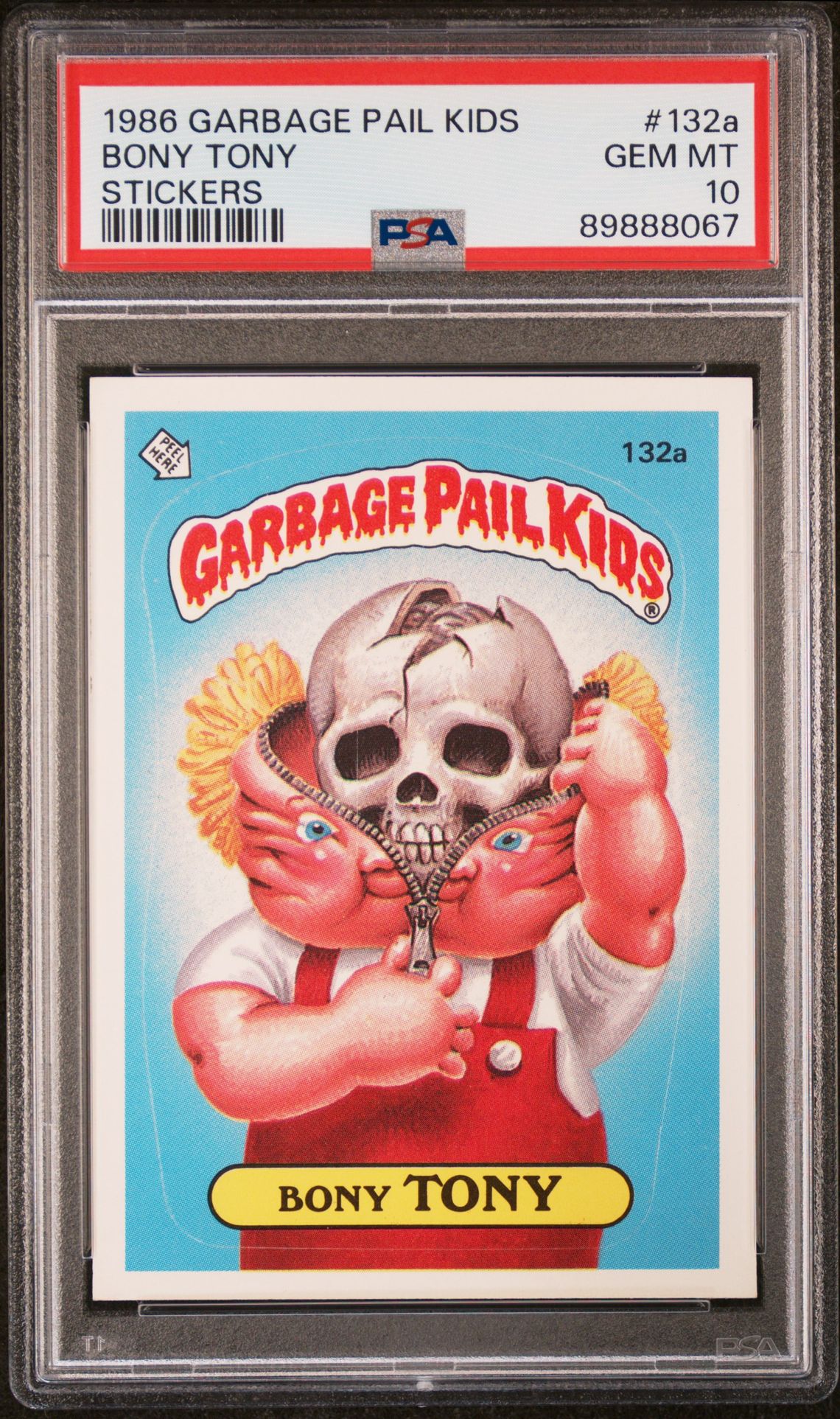 1986 Topps GARBAGE PAIL KIDS STICKERS #132A Bony Tony front