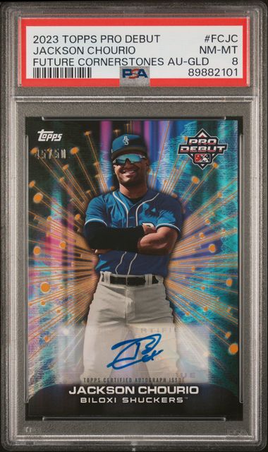 2023 Topps TOPPS PRO DEBUT FUTURE CORNERSTONES AUTOGRAPH GLD #FCJC Jackson Chourio front