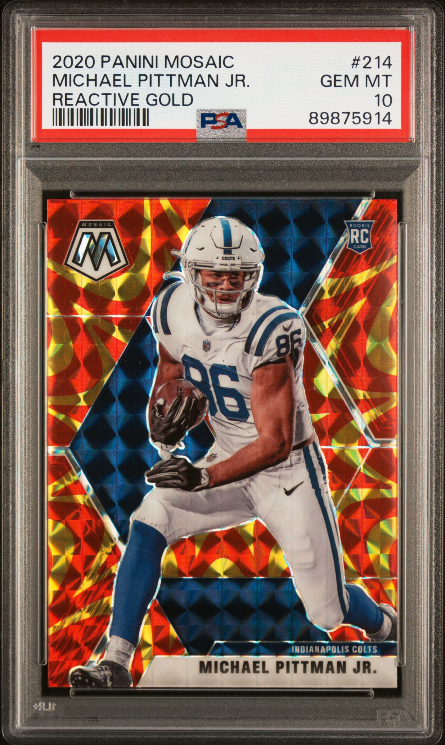 2020 #214 Michael Pittman Jr. PSA 10 Panini Mosaic