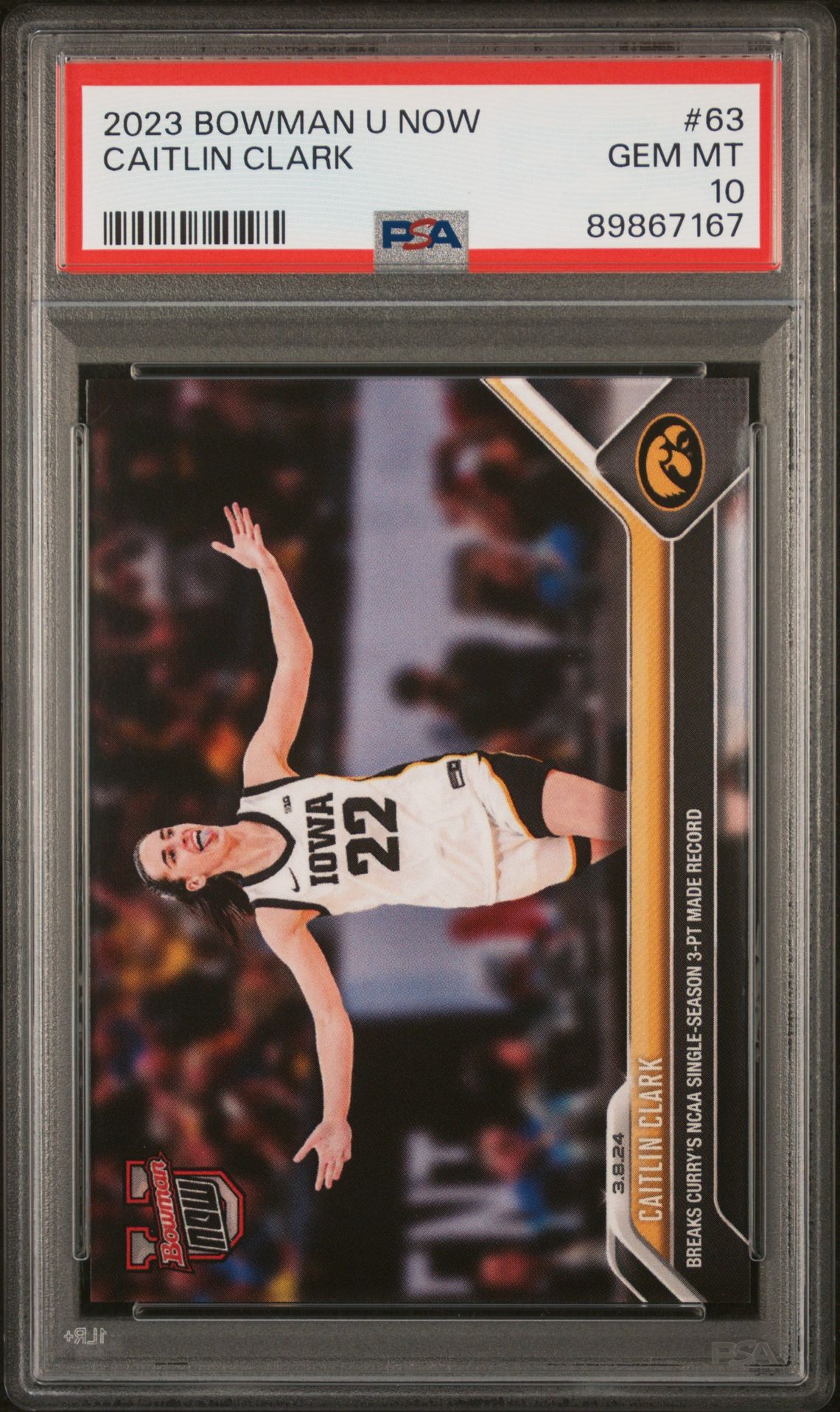 2023 Bowman BOWMAN U NOW #63 Caitlin Clark front