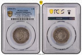 (1834-37) 2 R KM-90 C/M on Peru 2R VF20