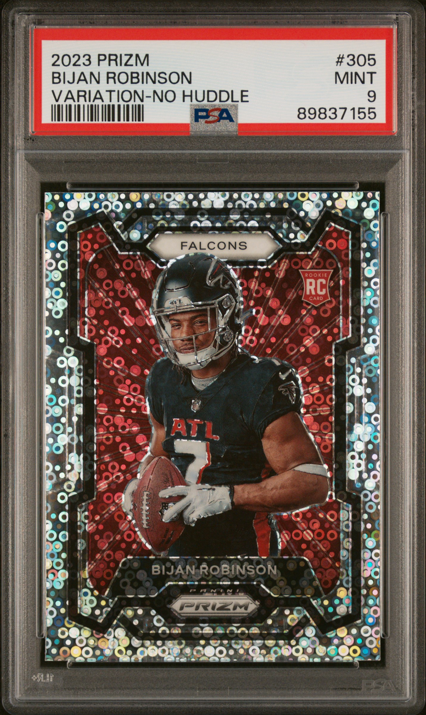 2023 Panini Prizm Bijan Robinson #305 (Variation-No Huddle) Mint 9 front