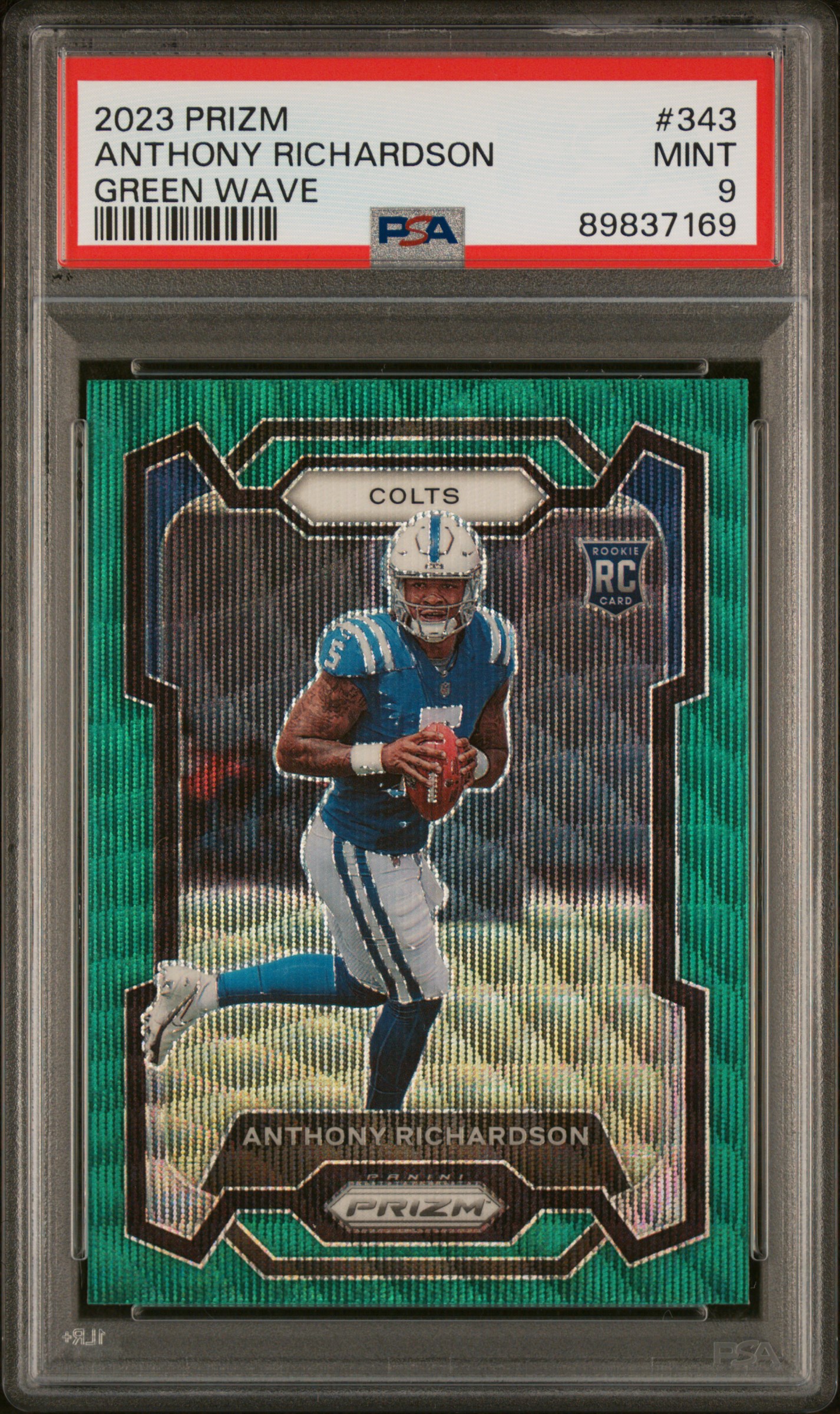 2023 Panini Prizm Anthony Richardson #343 (Green Wave) Mint 9 front