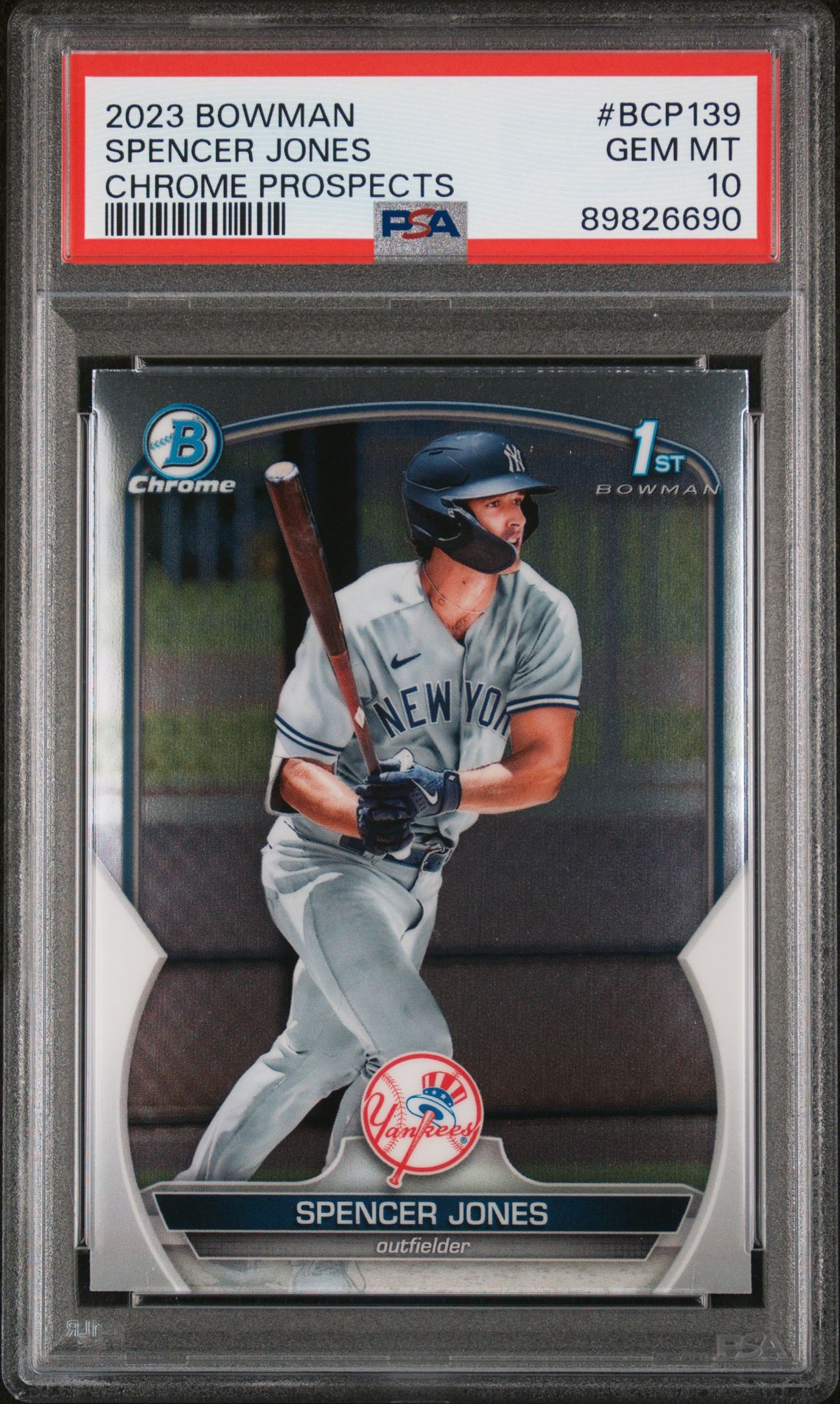 2023 Bowman BOWMAN CHROME PROSPECTS CHROME PROSPECTS #BCP139 Spencer Jones front
