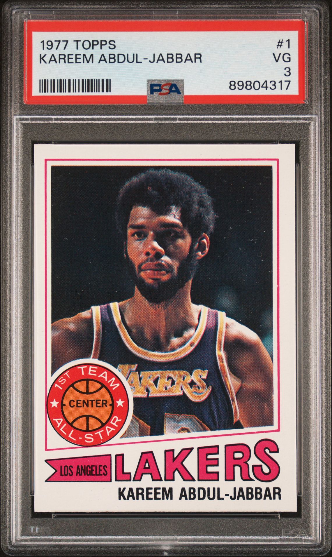 1977 Topps Kareem Abdul-Jabbar #1 Vg 3 front