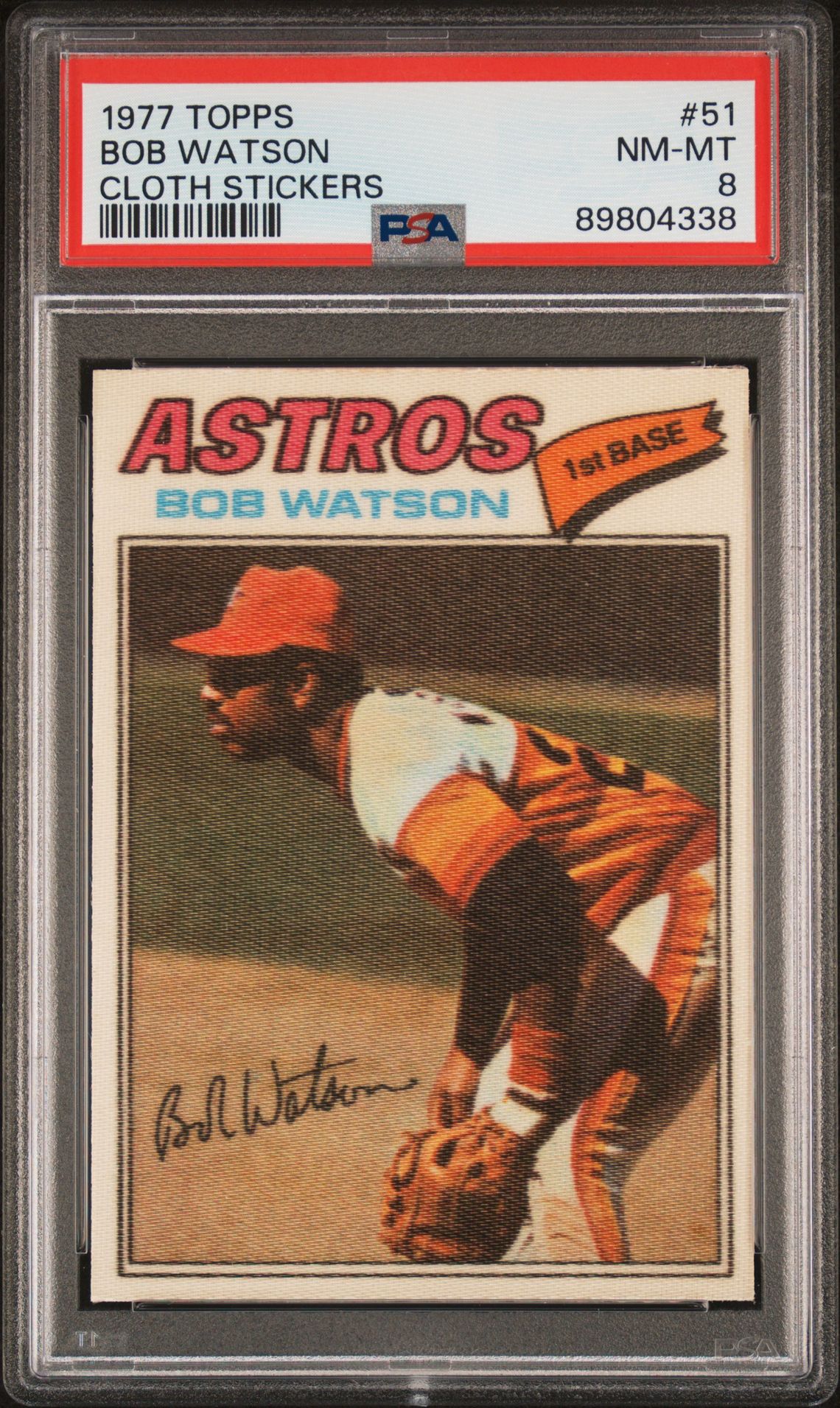 1977 Topps Cloth Stickers Bob Watson #51 (Cloth Stickers) Nm-Mt 8 front