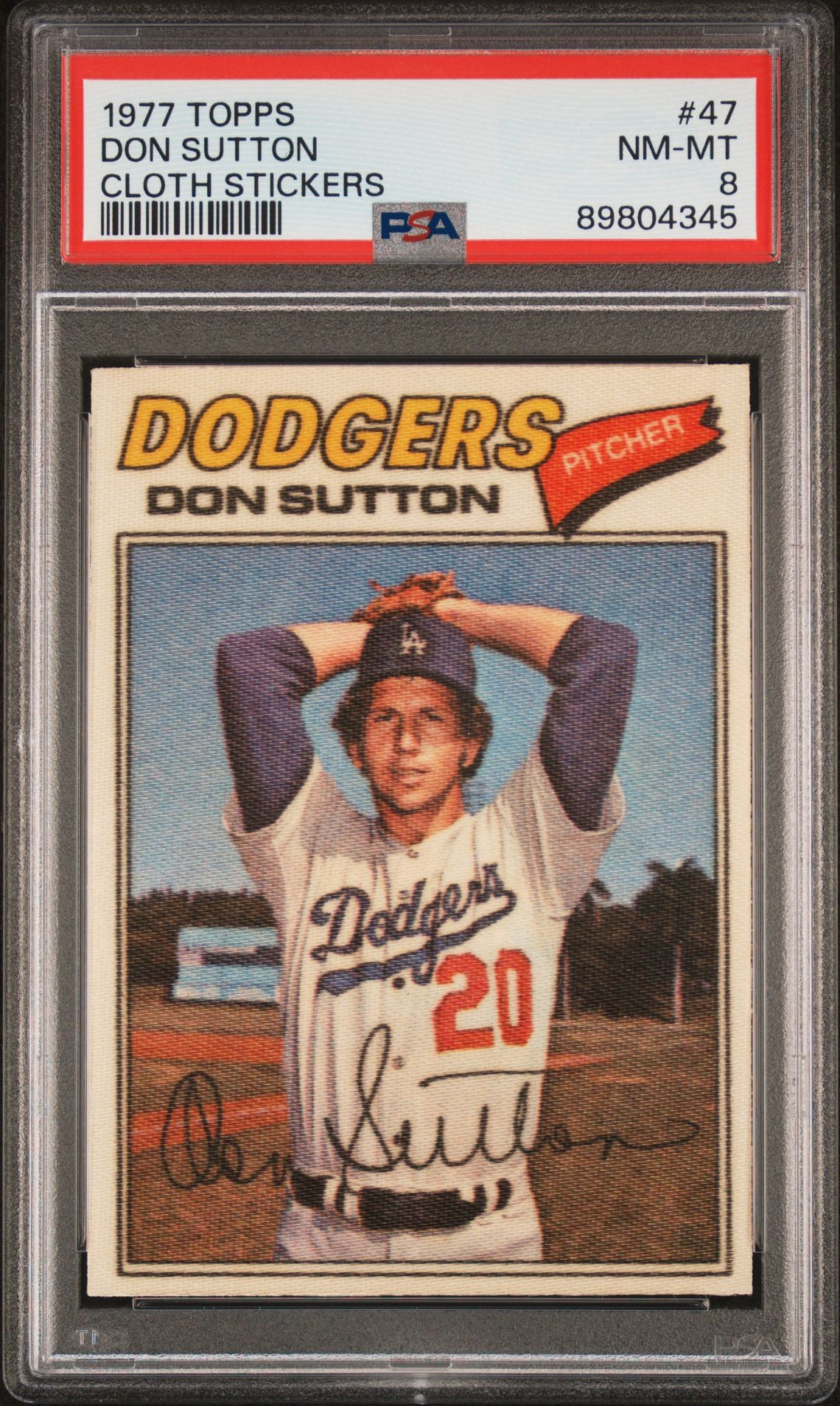 1977 Topps Cloth Stickers Don Sutton #47 (Cloth Stickers) Nm-Mt 8 front