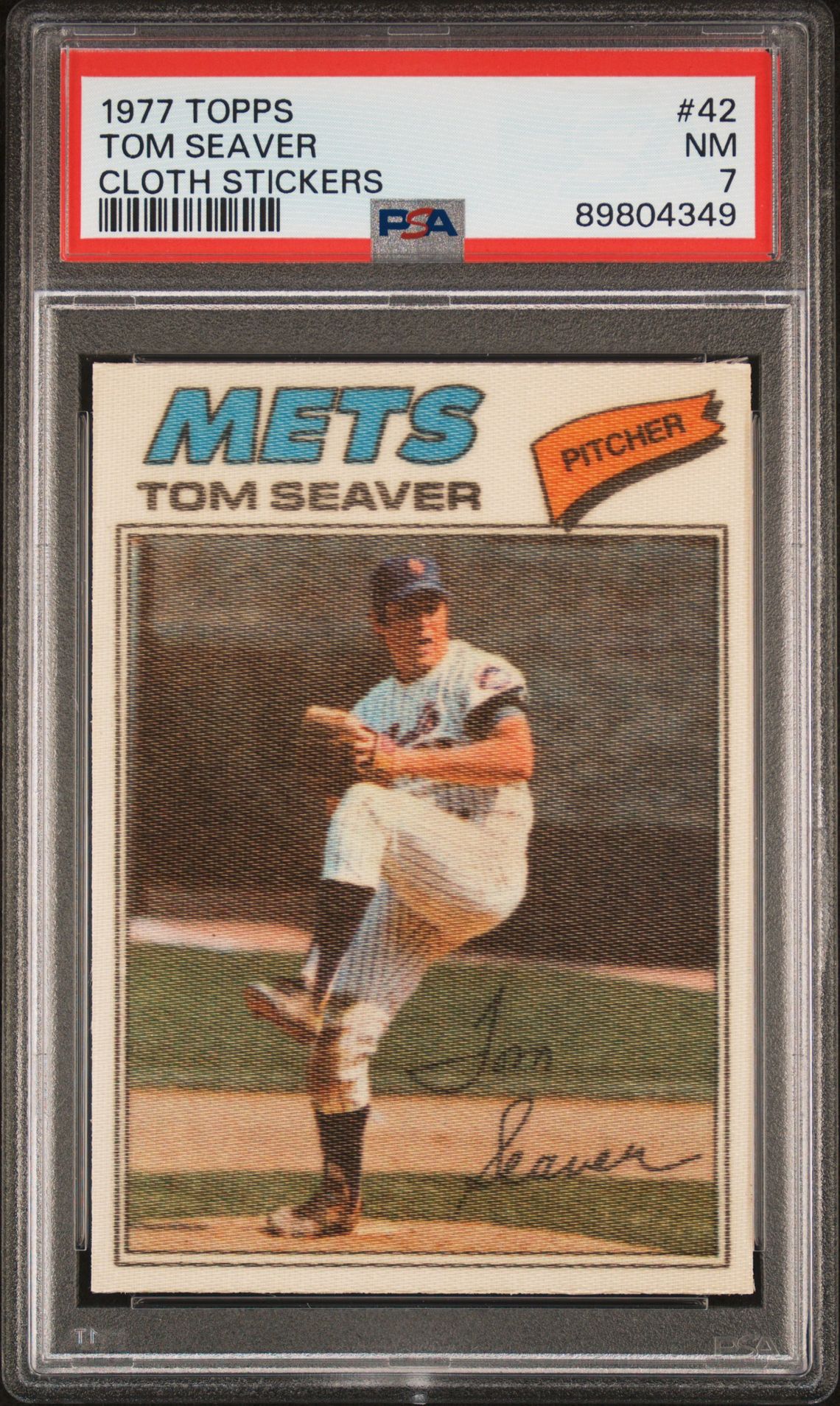 1977 Topps Cloth Stickers Tom Seaver #42 (Cloth Stickers) Nm 7 front