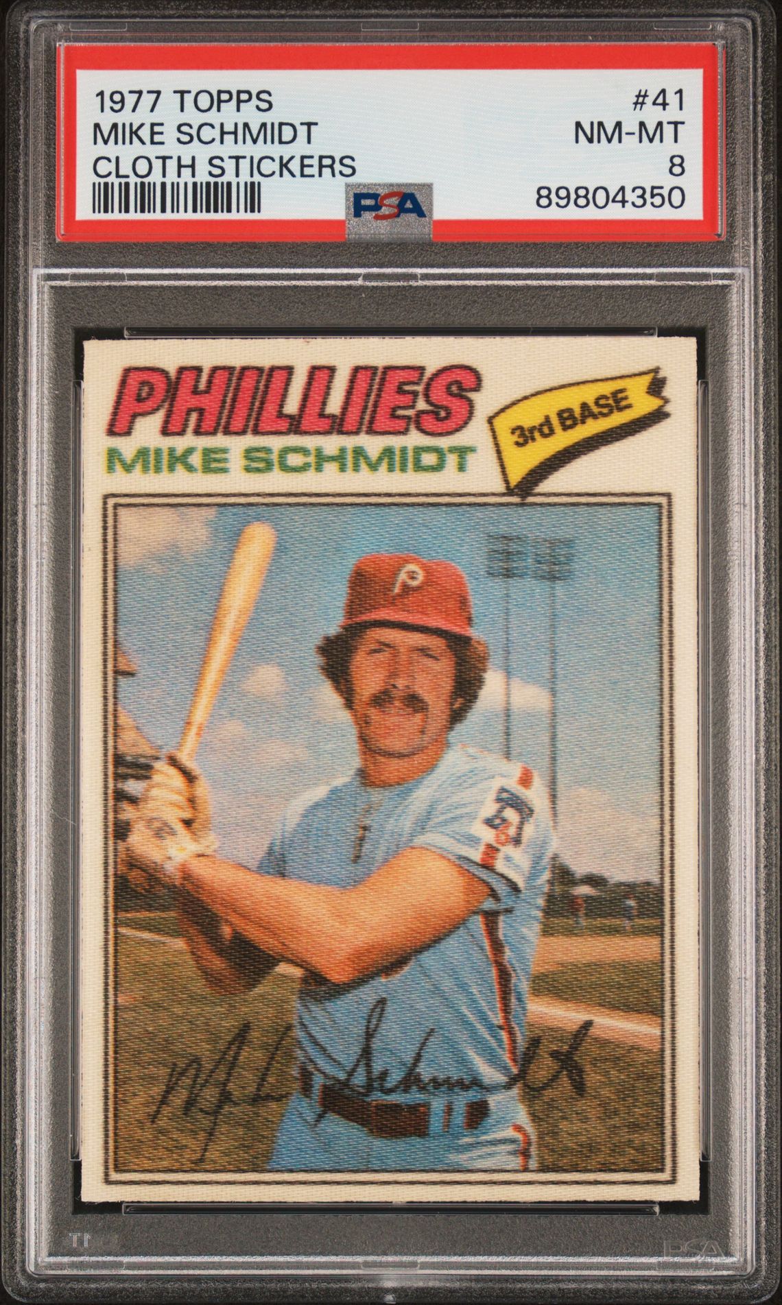 1977 Topps Cloth Stickers Mike Schmidt #41 (Cloth Stickers) Nm-Mt 8 front