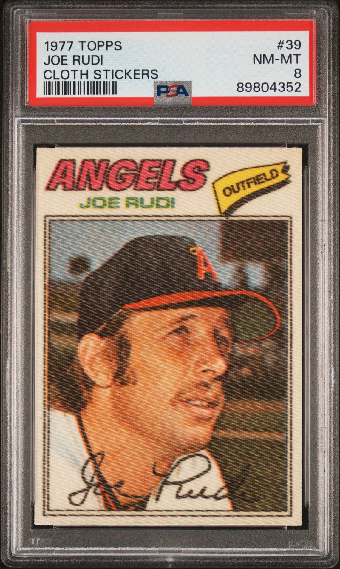 1977 Topps Cloth Stickers Joe Rudi #39 (Cloth Stickers) Nm-Mt 8 front