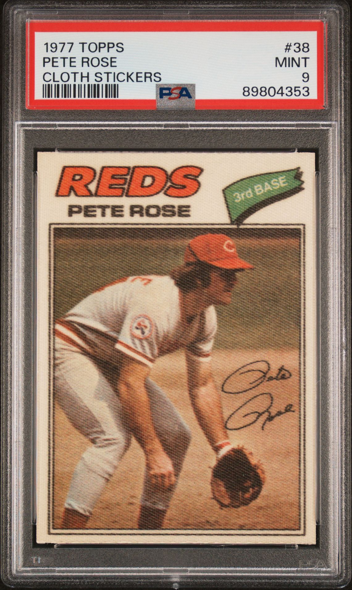 1977 Topps Cloth Stickers Pete Rose #38 (Cloth Stickers) Mint 9 front
