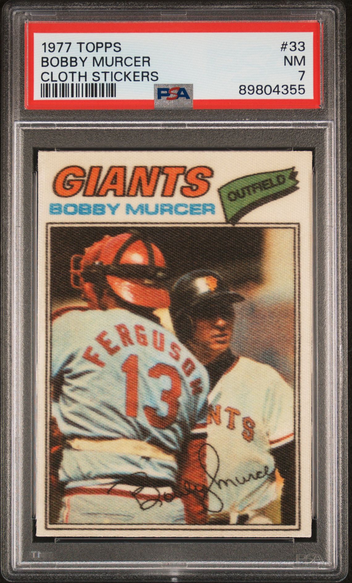 1977 Topps Cloth Stickers Bobby Murcer #33 (Cloth Stickers) Nm 7 front