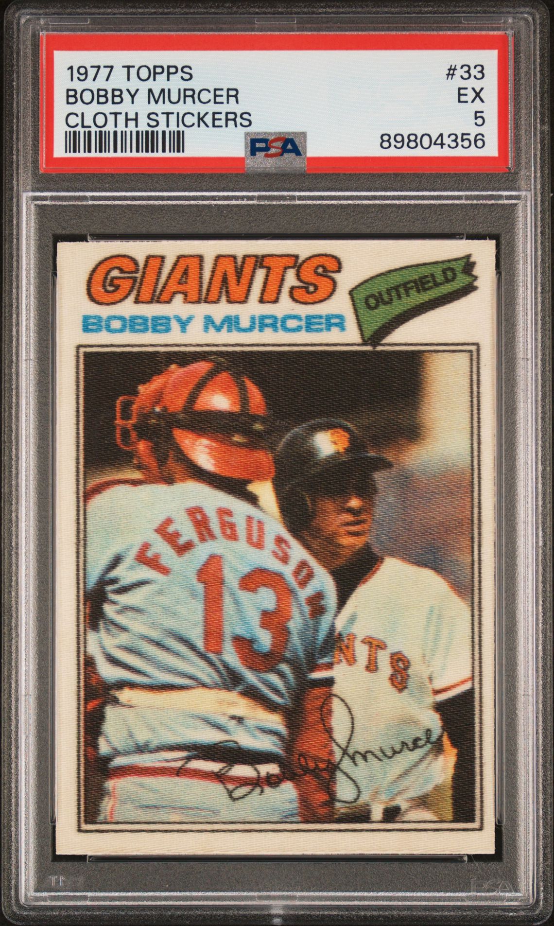 1977 Topps Cloth Stickers Bobby Murcer #33 (Cloth Stickers) Ex 5 front