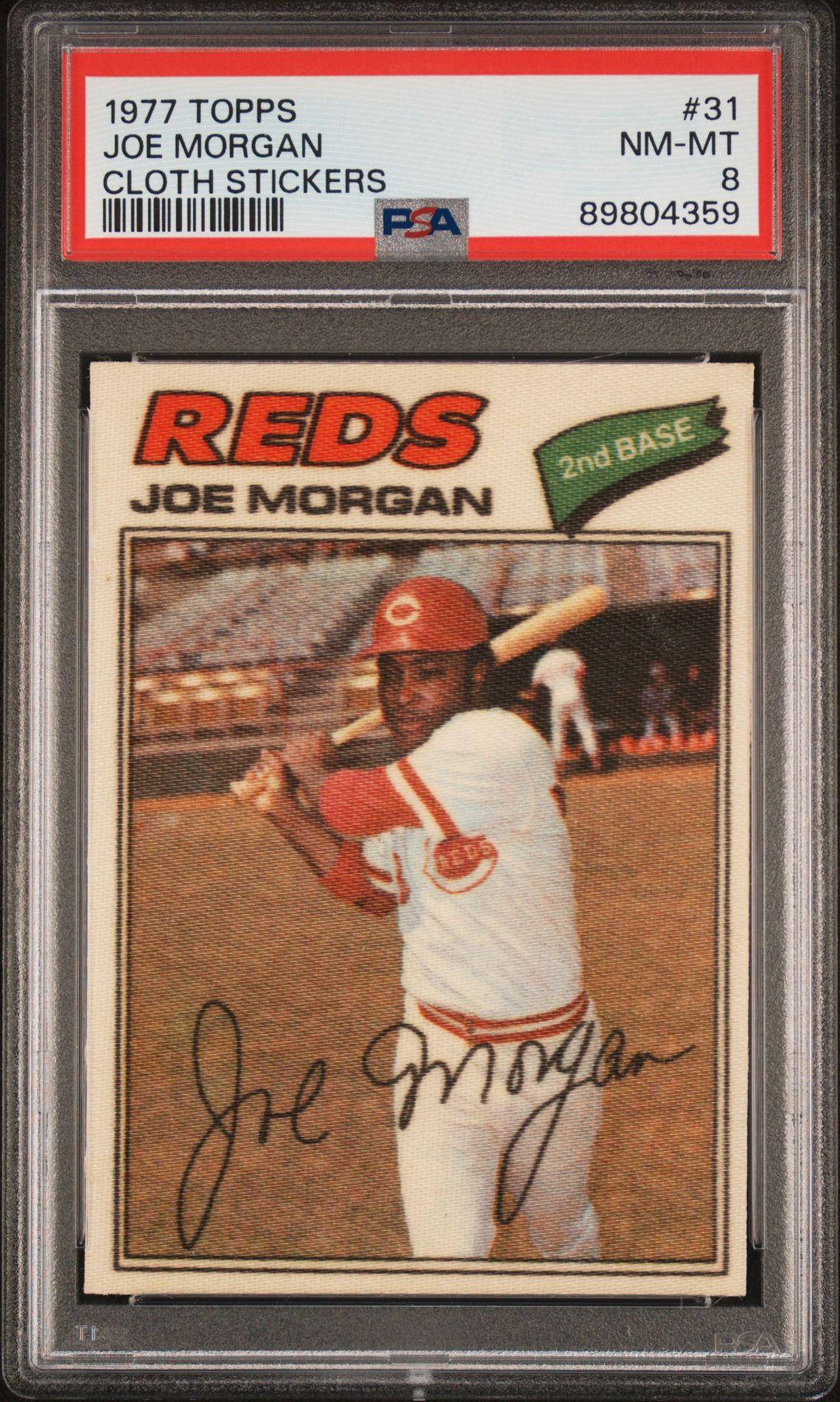 1977 Topps Cloth Stickers Joe Morgan #31 (Cloth Stickers) Nm-Mt 8 front