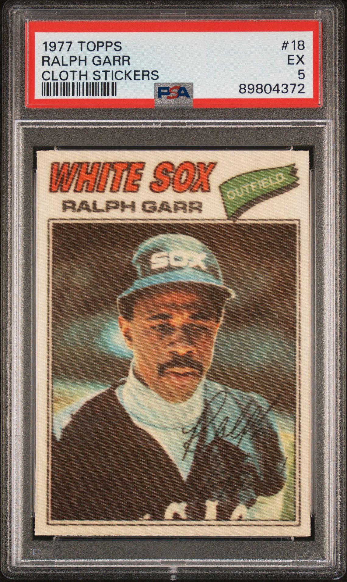 1977 Topps Cloth Stickers Ralph Garr #18 (Cloth Stickers) Ex 5 front