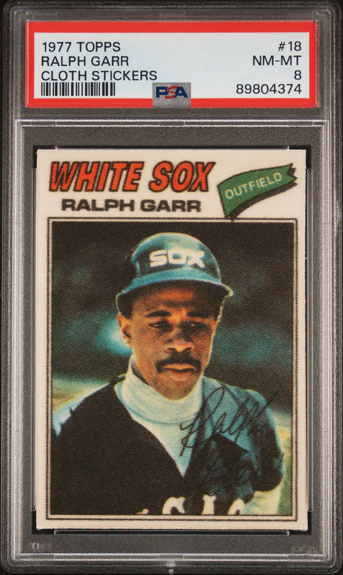 1977 Topps Cloth Stickers Ralph Garr #18 (Cloth Stickers) Nm-Mt 8 front