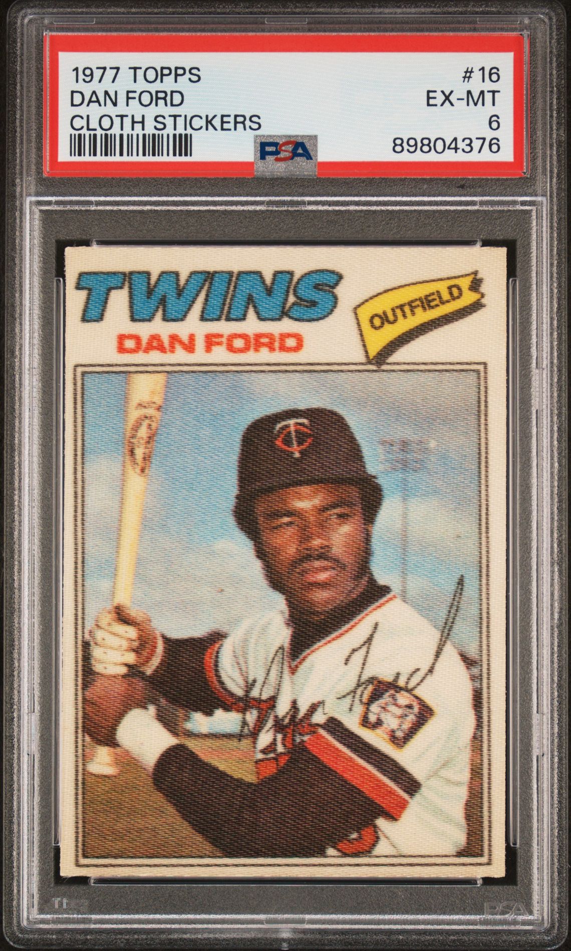 1977 Topps Cloth Stickers Dan Ford #16 (Cloth Stickers) Ex-Mt 6 front