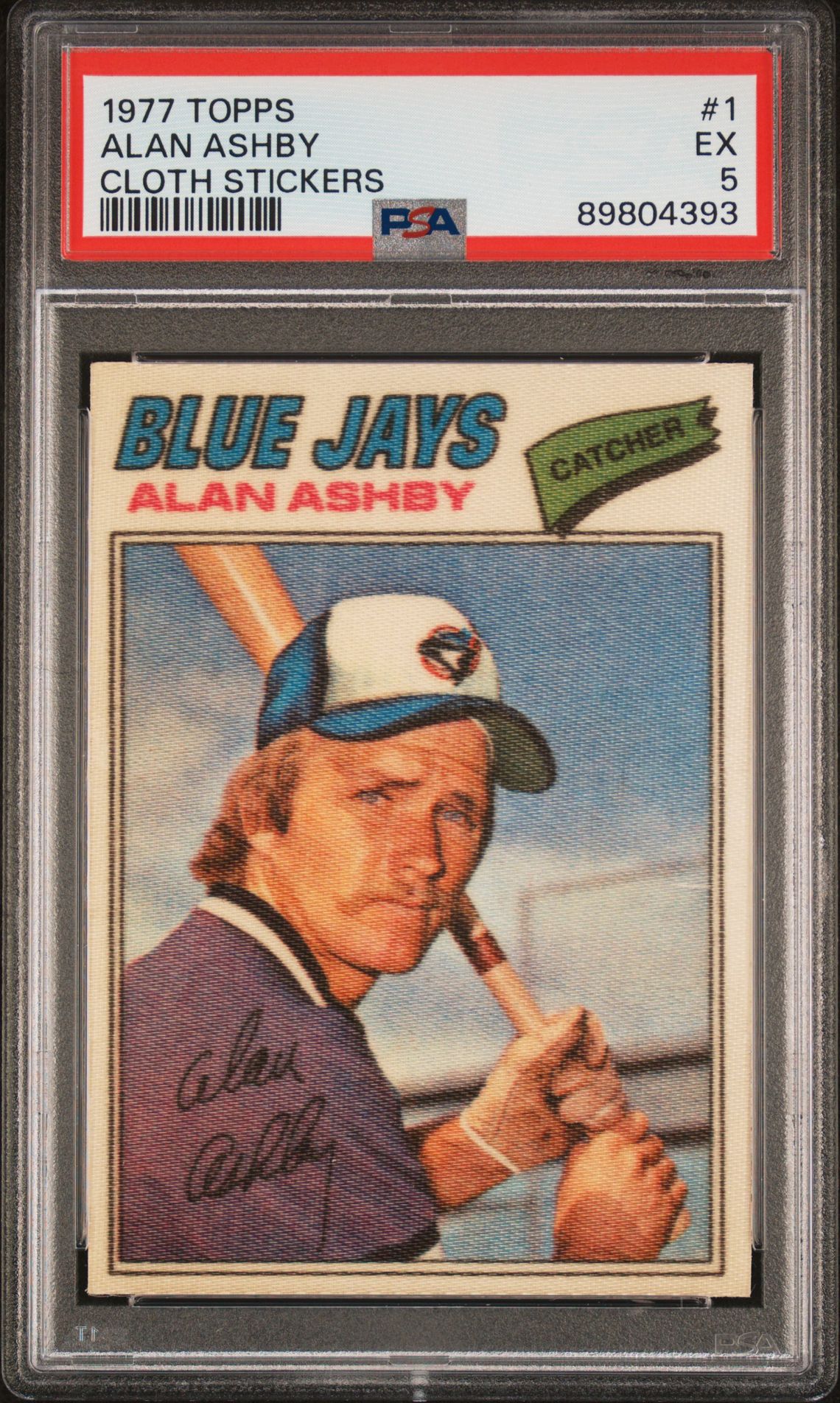 1977 Topps Cloth Stickers Alan Ashby #1 (Cloth Stickers) Ex 5 front