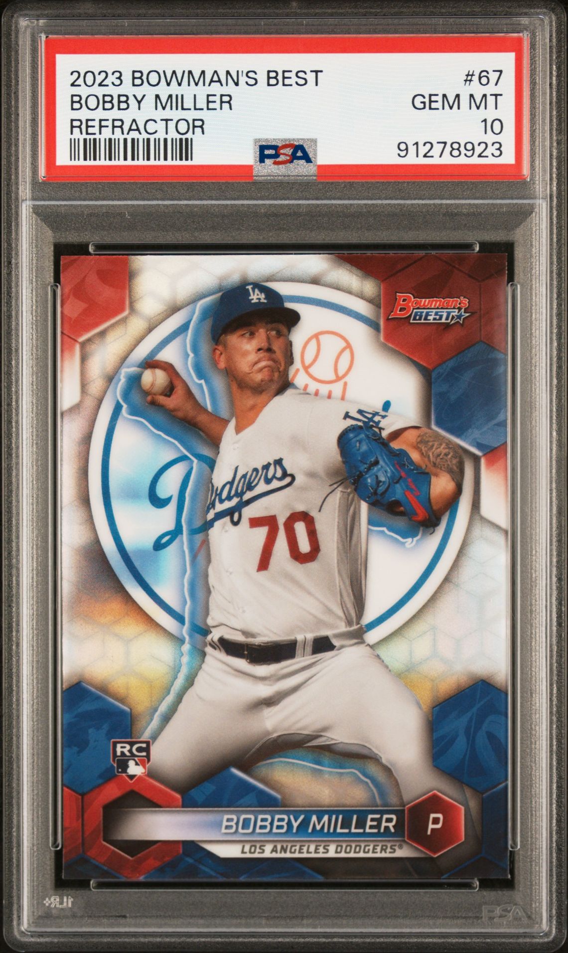 2023 Bowman BOWMAN'S BEST REFRACTOR #67 Bobby Miller front