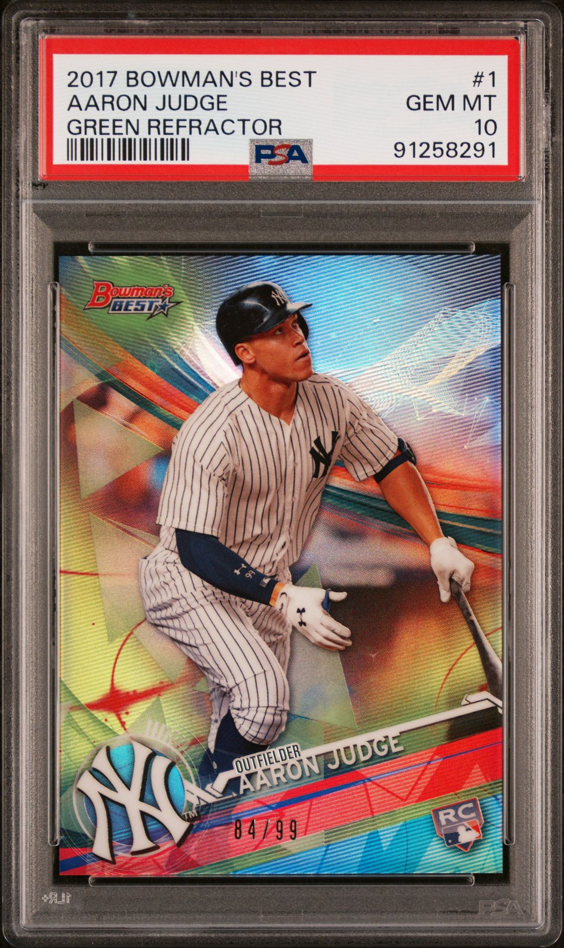 2017 Bowman BOWMAN'S BEST Green Refractor #1 Aaron Judge front