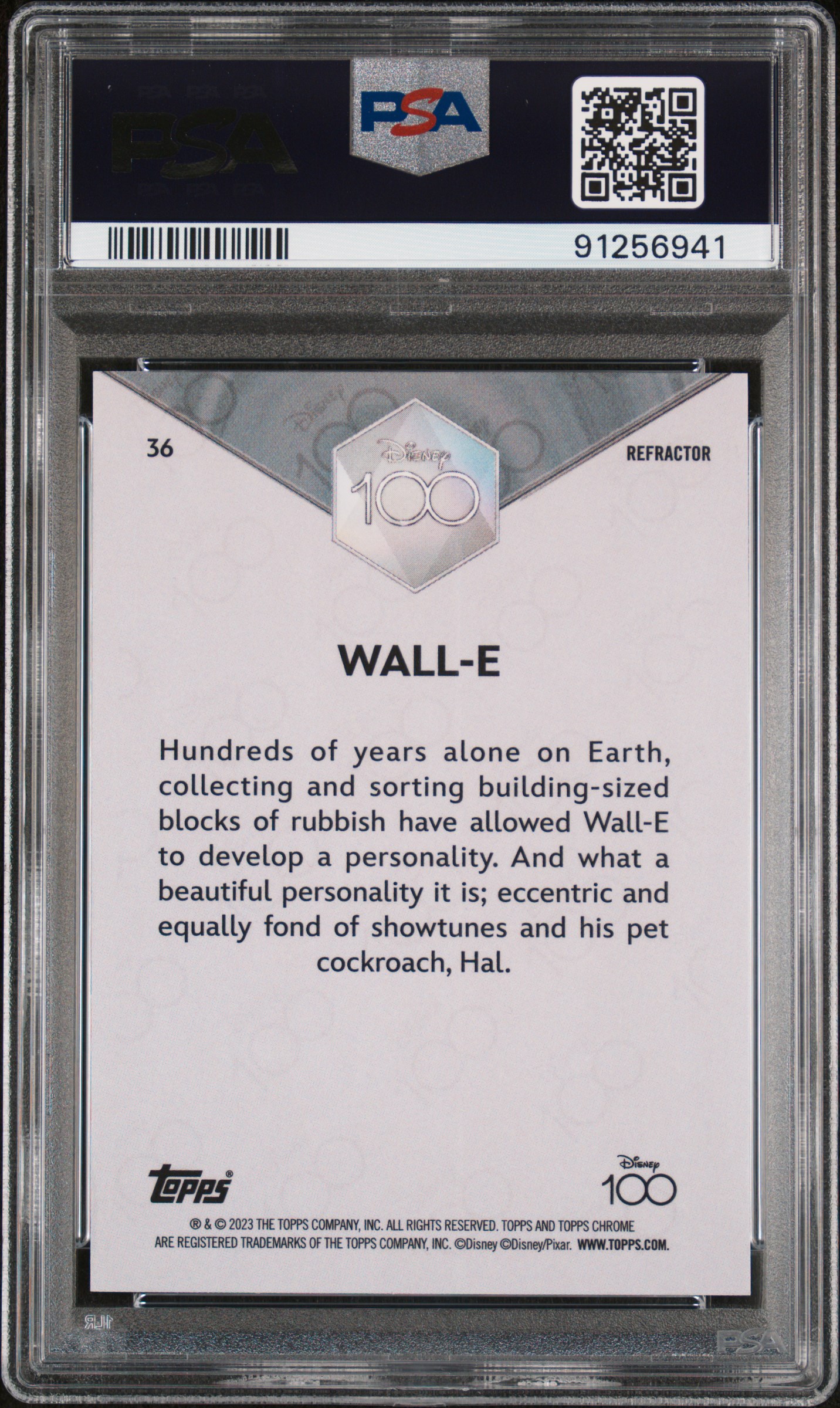 2023 Topps Chrome Disney100 Wall-E #36 (Refractor) Mint 9 back