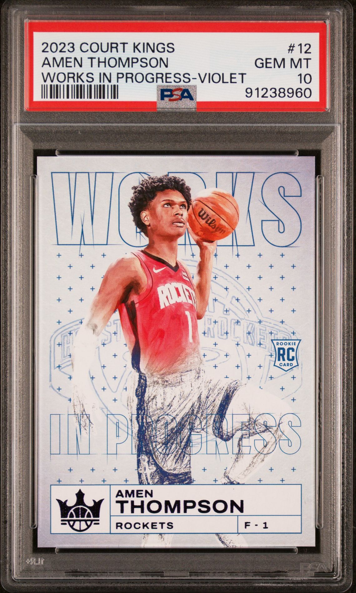 2023 Panini PANINI COURT KINGS WORKS IN PROGRESS VIOLET #12 Amen Thompson front