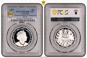 2023 50C QE II Memorial Ag PR70DCAM
