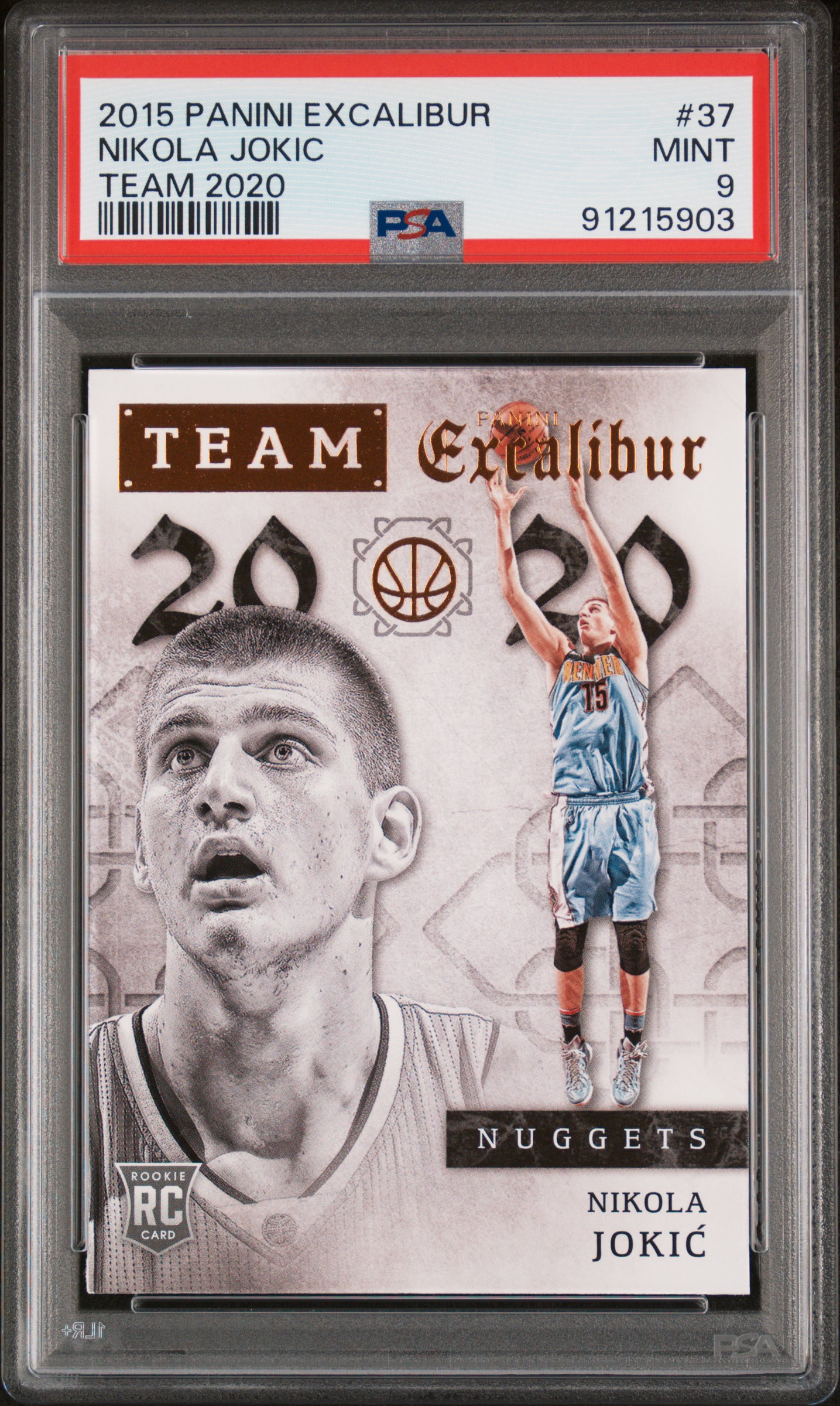 2015 Panini Excalibur Team 2020 #37 Nikola Jokic Rookie Card – PSA MINT 9