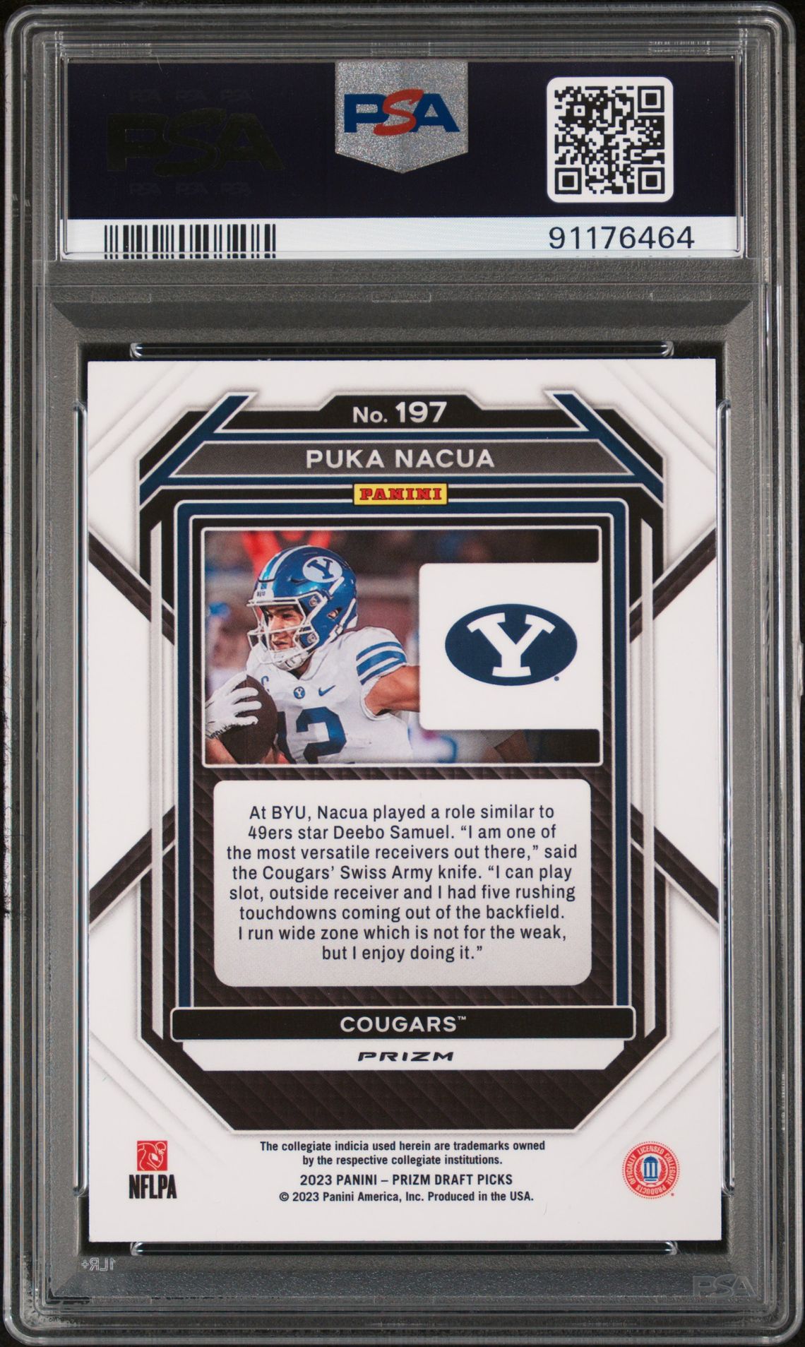 2023 Panini Prizm Draft Picks Puka Nacua #197 (Red Ice) Mint 9 back