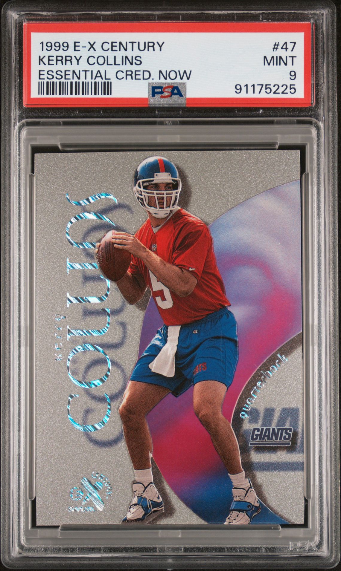 1999 Skybox E-X Century Kerry Collins #47 (Essential Credentials Now) Mint 9 front
