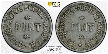 (1883-1904) Token Goole Co-Op Society 1 Pint XF45