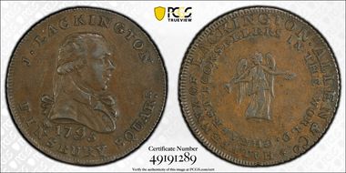 1795 Tk 1/2D DH-358 Middlesex, Lackington's AU50BN