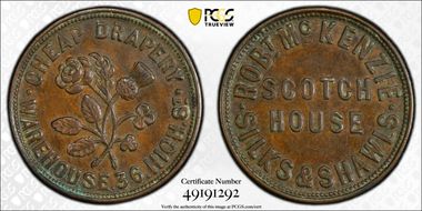 (19th C.) Tk 1/4D Withers-5560 Belfast MacKenzie & McMullen AU58BN