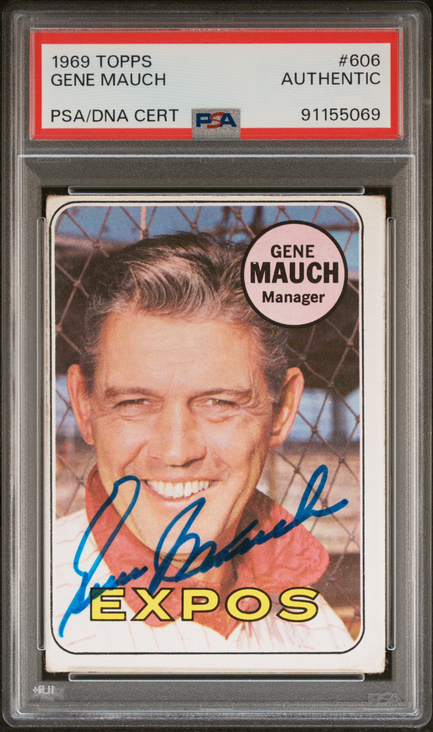 1969 Topps Gene Mauch #606 front