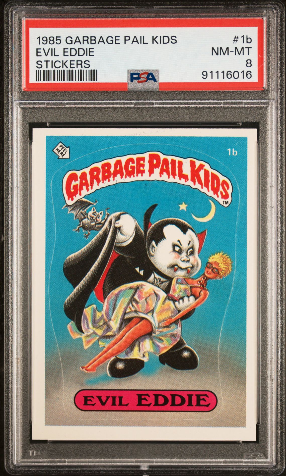 1985 Topps GARBAGE PAIL KIDS STICKERS STICKERS #1B Evil Eddie front