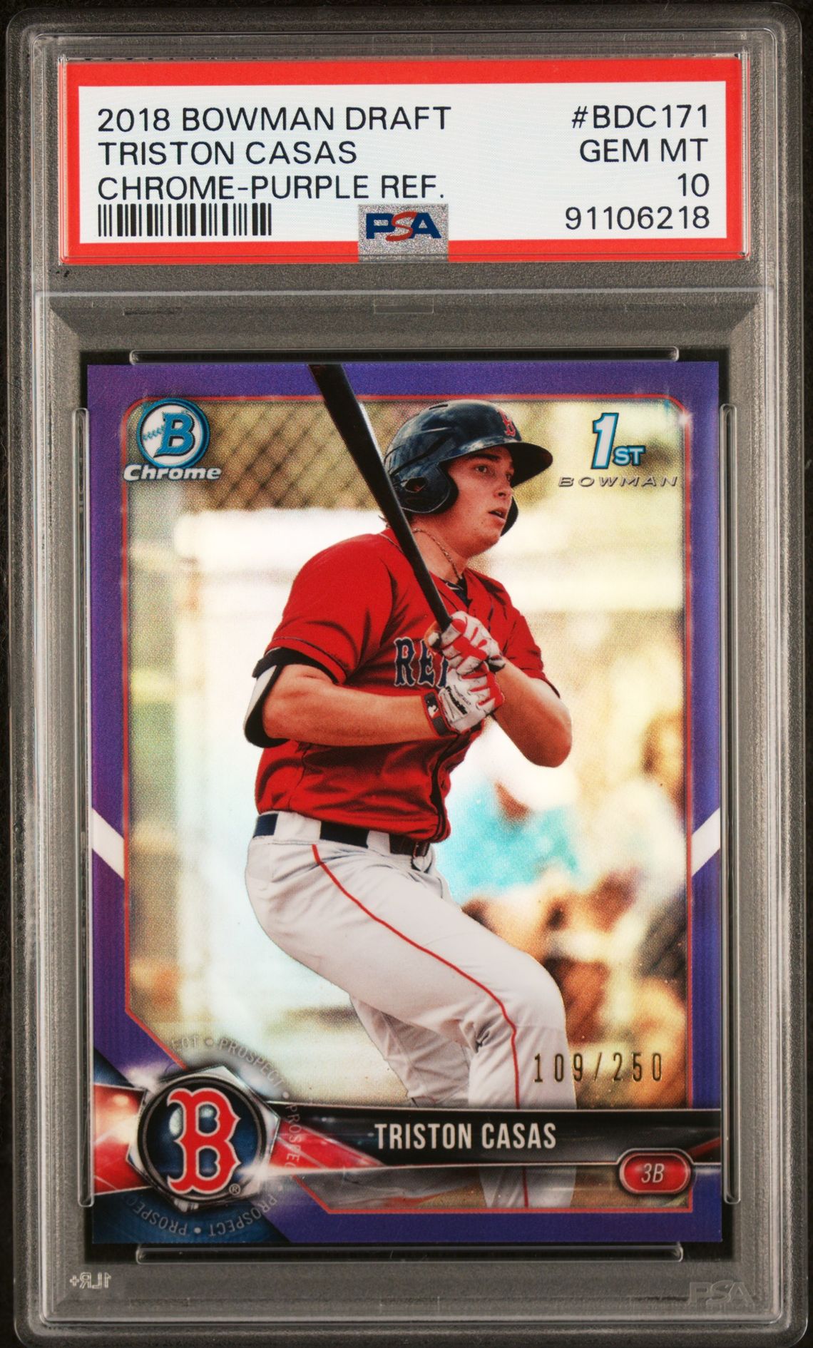 2018 Bowman BOWMAN DRAFT Purple Refractor #BDC171 Triston Casas front