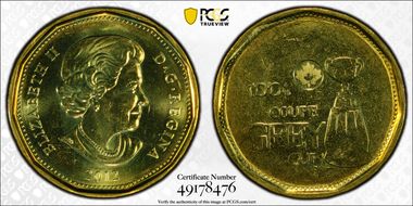 2012 $1 100th Grey Cup MS64