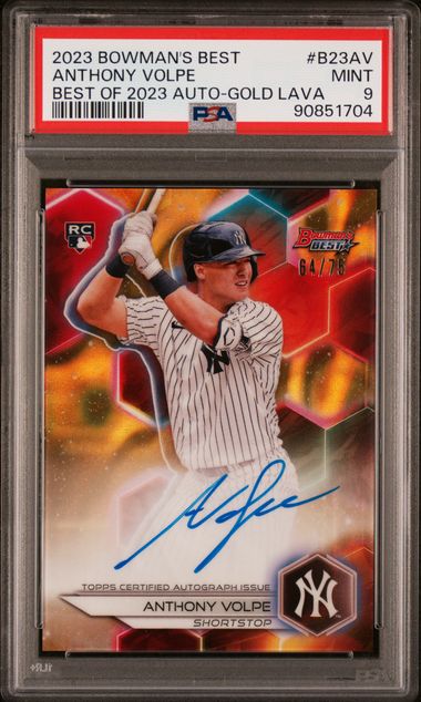 2025 Bowman Bowman Chrome BEST OF 2023 AUTO-GOLD LAVA #18 Chandler Simpson front