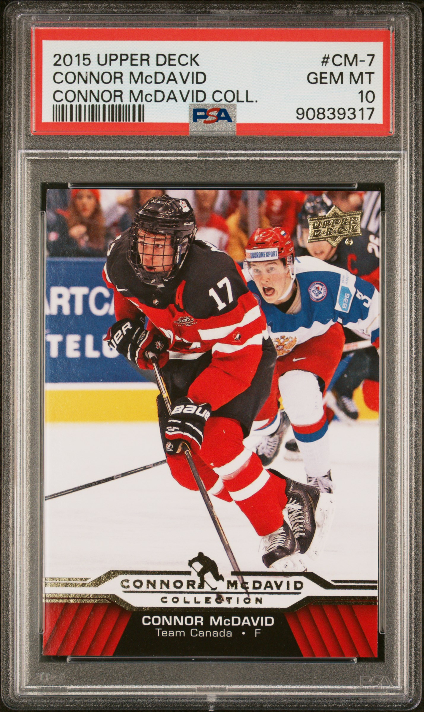 2015 Upper Deck Connor Mcdavid Collection Connor Mcdavid #Cm-7 (Connor Mcdavid Coll.) Gem Mt 10 front