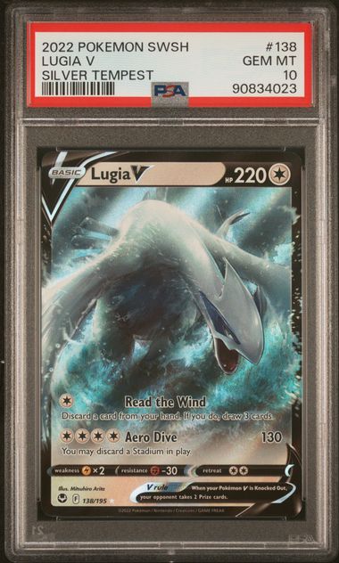 2022 Pokemon Sword & Shield Silver Tempest Lugia V #138 (Silver Tempest) Gem Mt 10 front